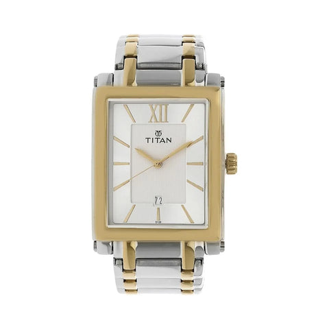 TITAN 9327BM01 Regalia White Dial Analog with Date Stainless Steel Strap watch for Men