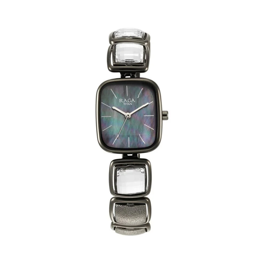 Titan 95136QM02 Raga Moments of Joy Grey Dial Analog Metal Strap Watch for Women
