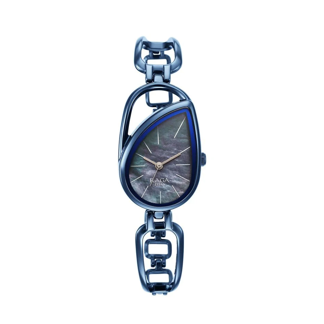 TITAN 2688QM02 Raga Chic Quartz Analog Blue Dial Blue Metal Strap Watch for Women