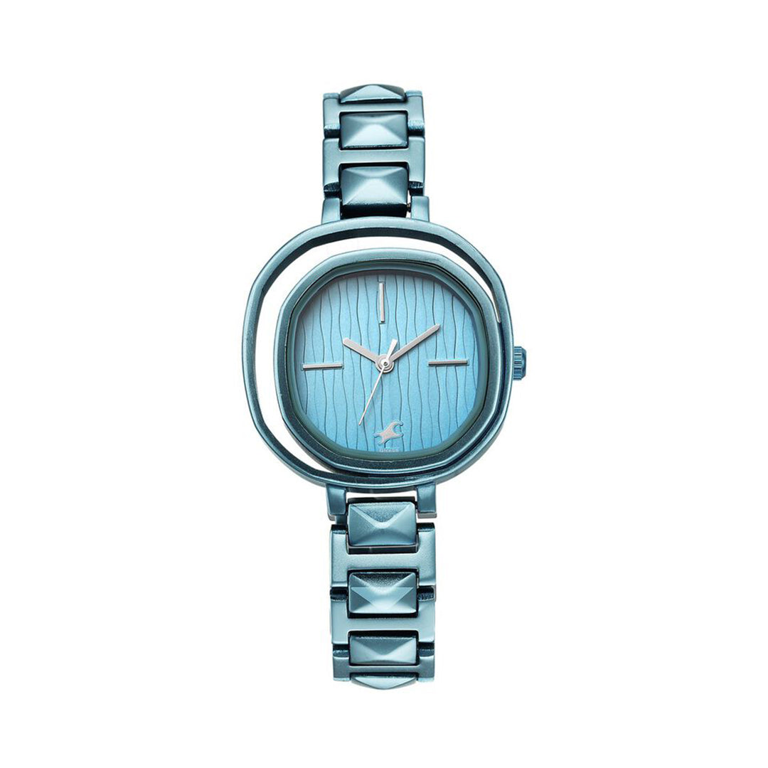 Fastrack 6276QM01 Opulence Quartz Analog Blue Dial Metal Strap Watch for Girls