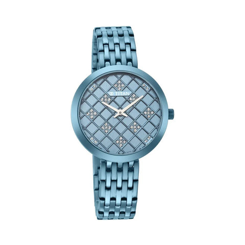 TITAN 95163QM01 Purple Unending Beauty Blue Dial Women Watch With Stainless Steel Strap