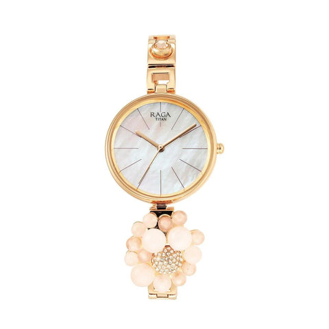 TITAN 95201WM01 Raga Delight Mother Of Pearl Dial Analog Metal Strap Watch for Women