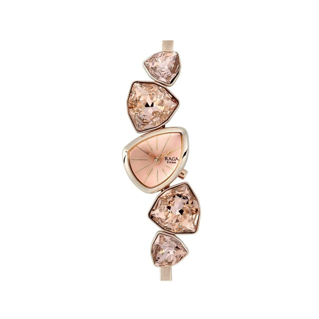 TITAN 95095WM01 Raga I Am Pink Dial Women Watch With Metal Strap