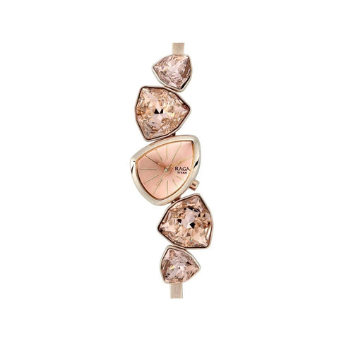 TITAN 95095WM01 Raga I Am Pink Dial Women Watch With Metal Strap