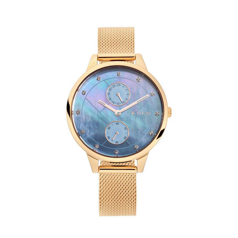 TITAN 2617WM01 Sparkle Rose Gold Dial Quartz Analog Metal Strap Watch for Women