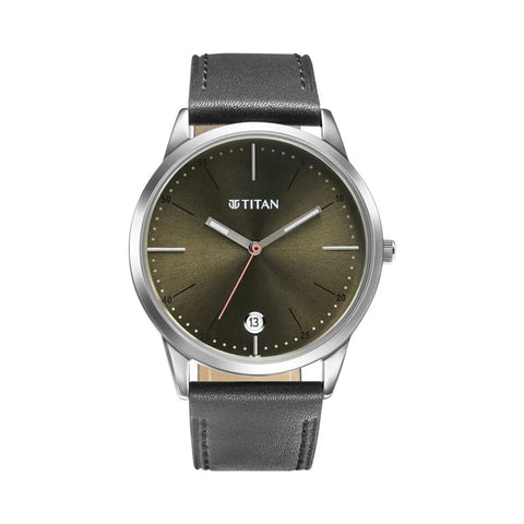 TITAN 1806SL06 Quartz Analog Leather Strap Watch for Men