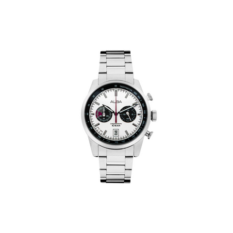 Alba A4B009X1 White + Black Dial Chronograph Watch