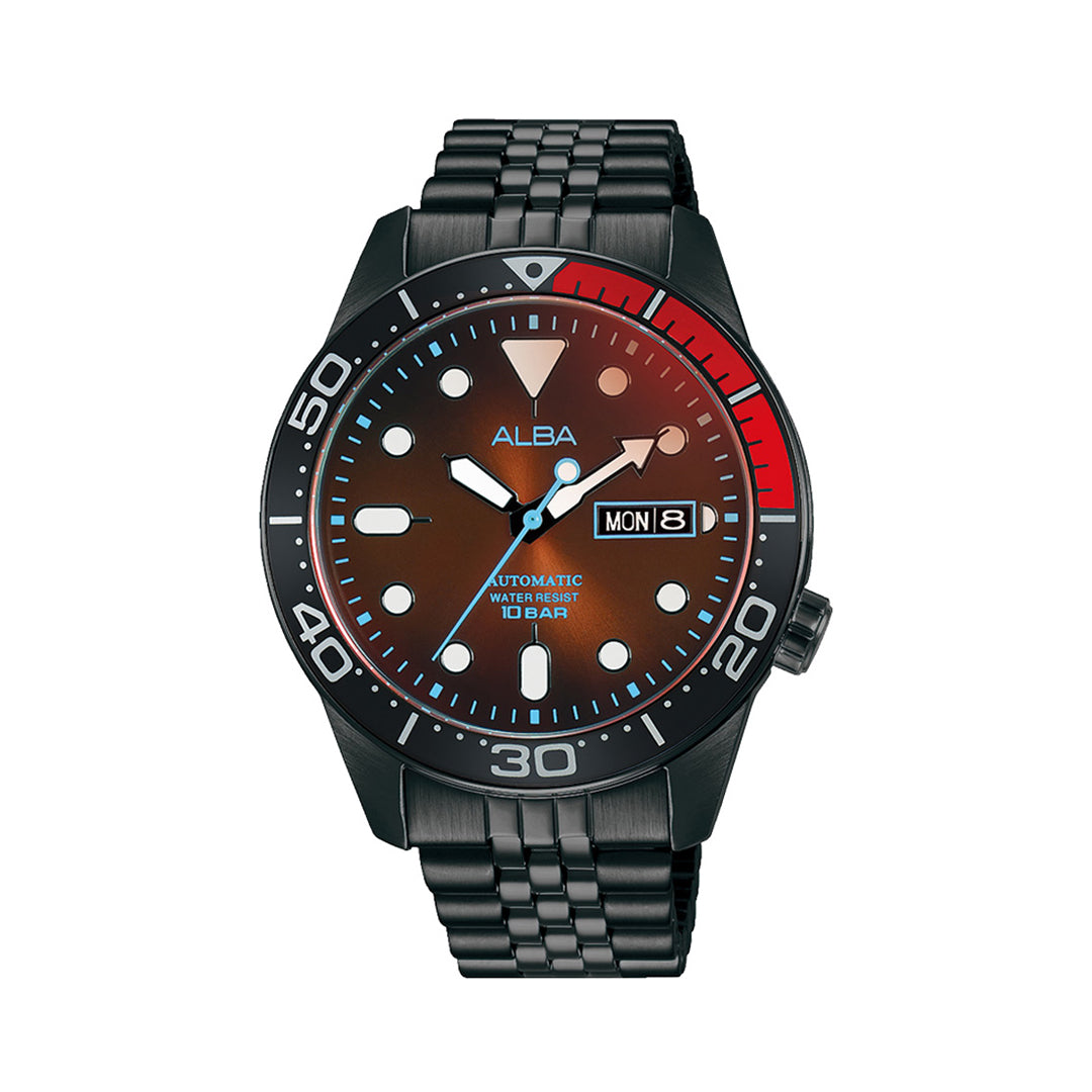 Tokyo Neon series Alba AL4209X1 with black and orange gradient dial, sporty design