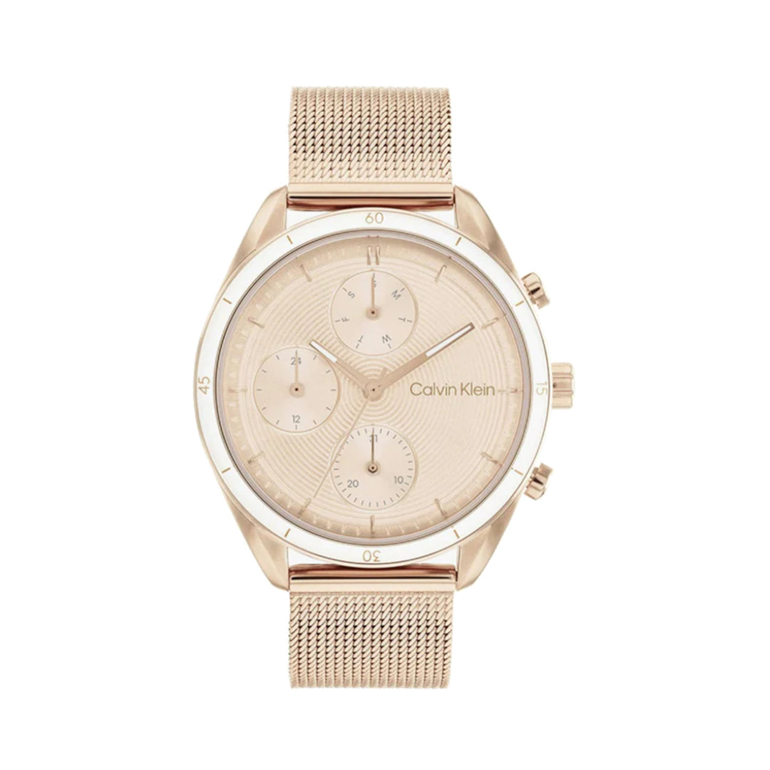 Calvin Klevin 25200175 Sport Multi-Function For Her Women's Blush Analog Mesh Watch