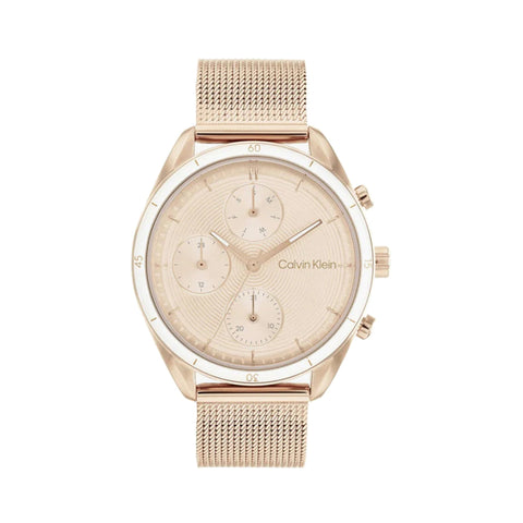 Calvin Klevin 25200175 Sport Multi-Function For Her Women's Blush Analog Mesh Watch