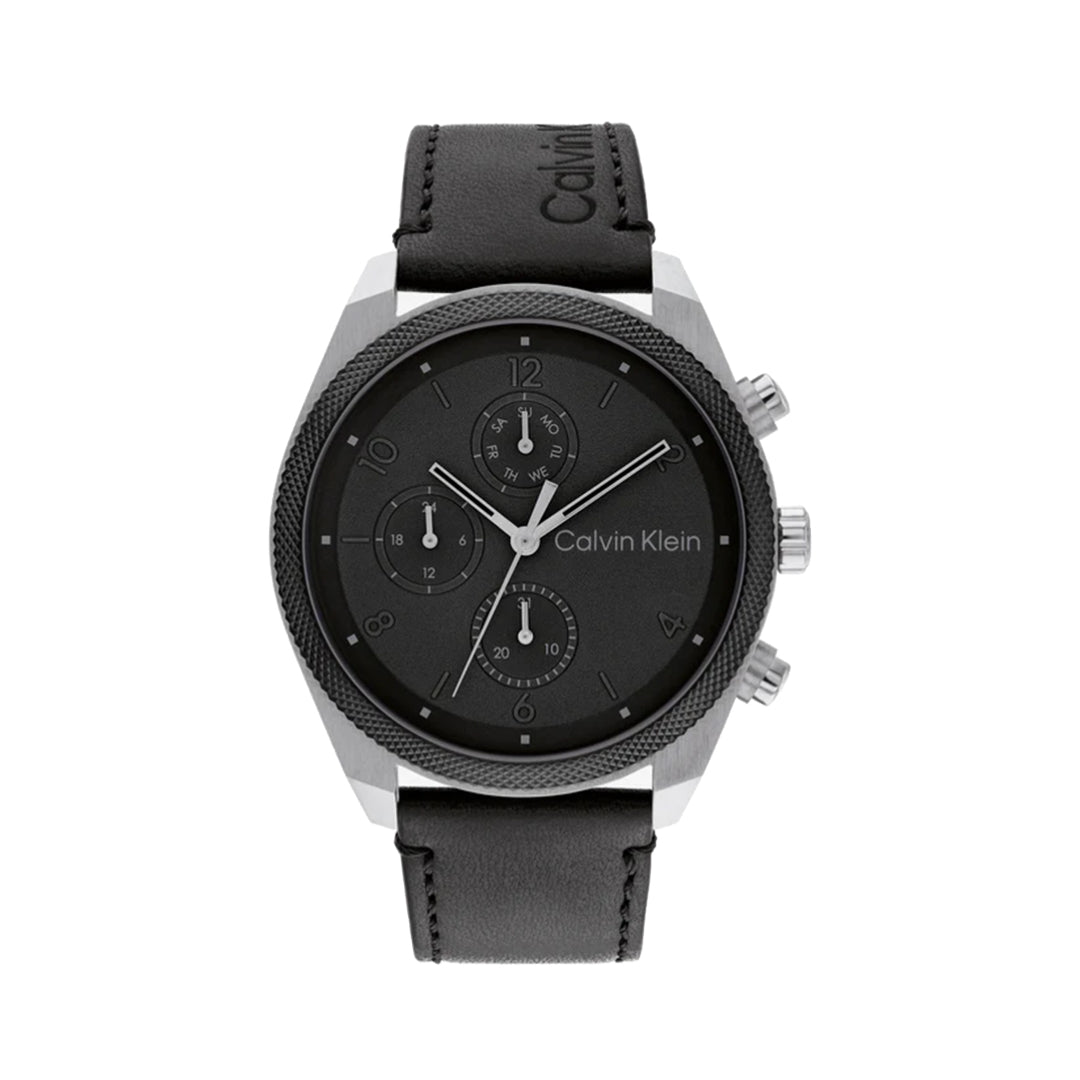 Calvin Klevin 25200364 Impact Men's Black Chronograph Leather Watch