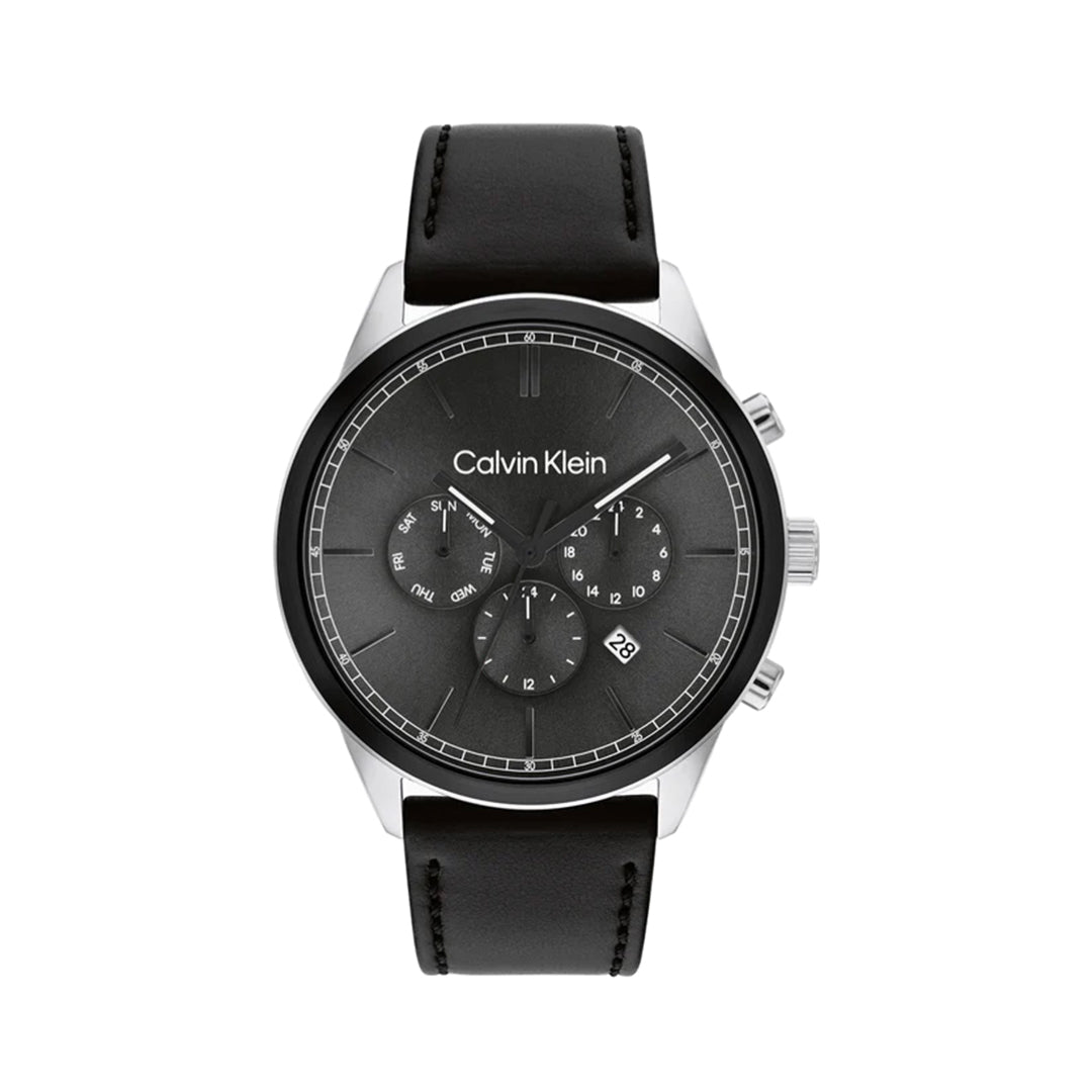 Calvin Klevin  25200379 Infinite Men's Grey Chronograph Leather Watch