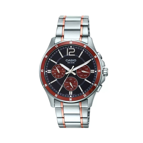 Casio ENTICER MEN MTP-1374HRG-5AVIF - A1650 Two-Tone Multi-Dial - Men's Watch