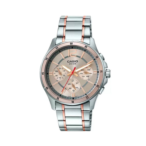 Casio ENTICER MEN MTP-1374HRG-9AVIF - A1651 Two-Tone Multi-Dial - Men's Watch