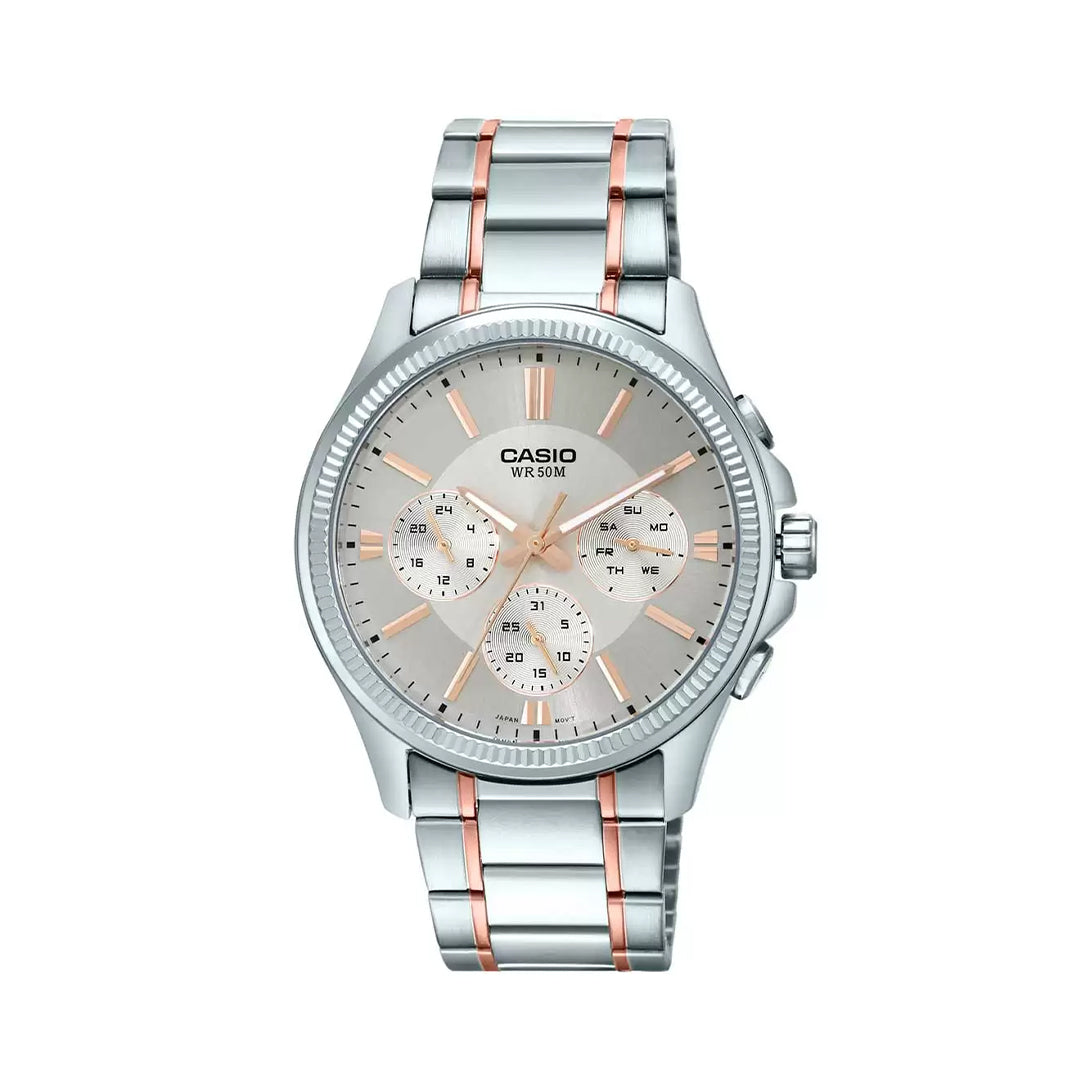 Casio ENTICER MEN MTP-1375HRG-7A2VIF - A1659 Two-Tone Multi-Dial - Men's Watch