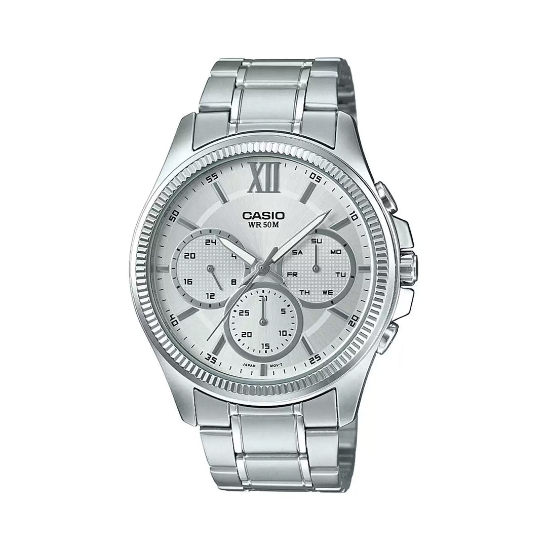 Casio ENTICER MEN MTP-E315HD-7AVIF - A1774 Silver Multi-Dial - Men's Watch