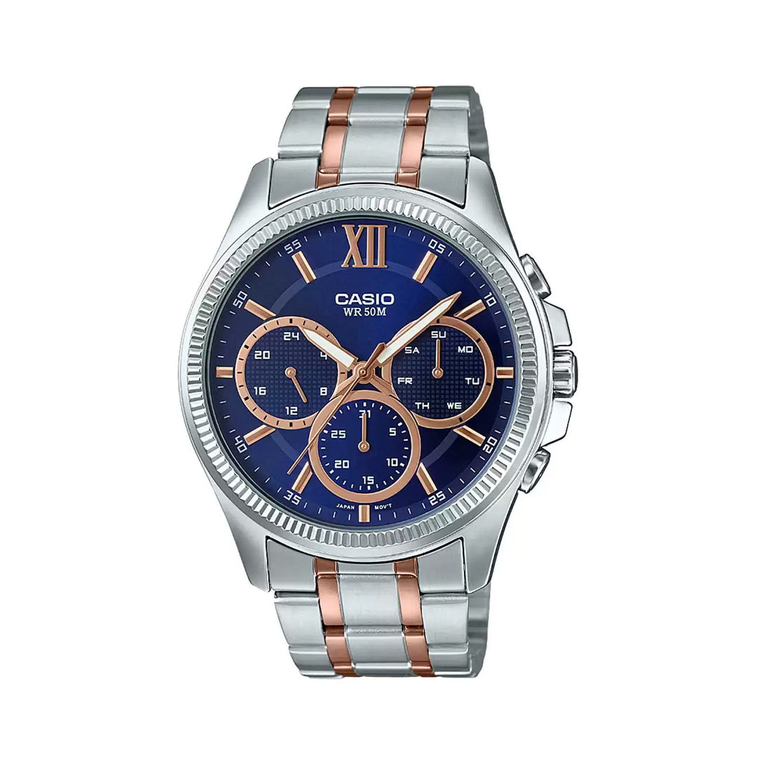 Casio ENTICER MEN MTP-E315HRG-2AVIF - A1776 Two-Tone Multi-Dial - Men's Watch