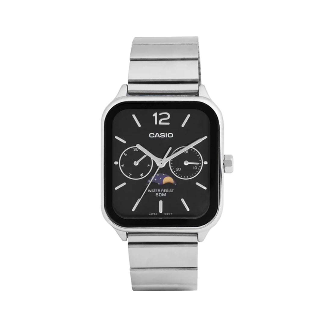 Casio Enticer A2181 - MTP-M305D-1AVDF Black Men's Chronograph Stainless Steel Watch