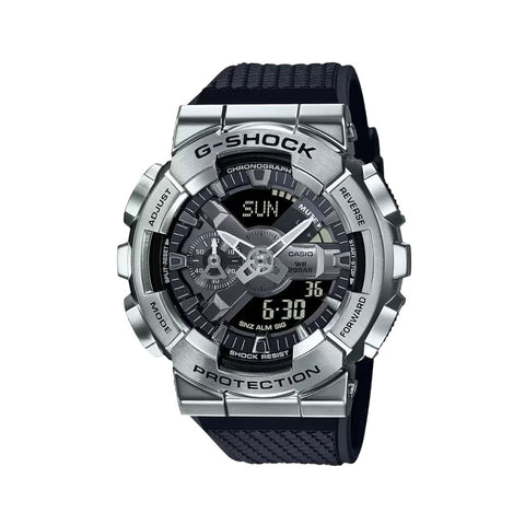 Casio GM-110-1ADR (G1051) G-Shock men’s analog-digital watch with black and silver dial.