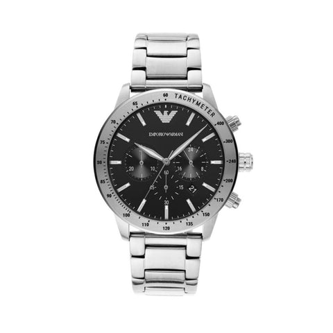 Emporio Armani AR11241 Mario chronograph analog watch with textured dial.