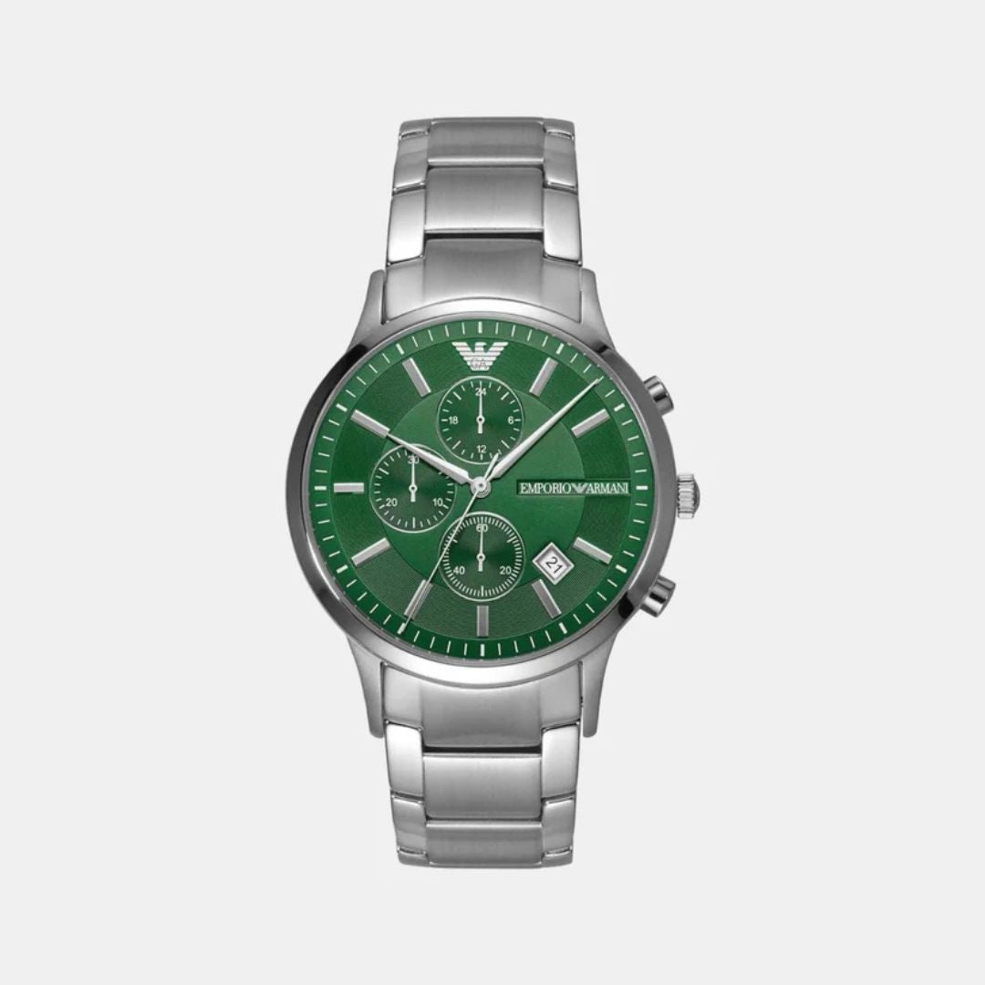 Emporio Armani AR11507 multifunction analog men's watch with black dial.