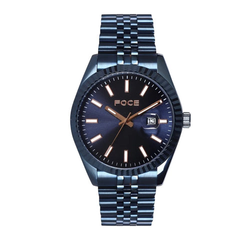 FOCE FC11641GBL4 Multifunction Blue Dial Metal Belt Watch For Men