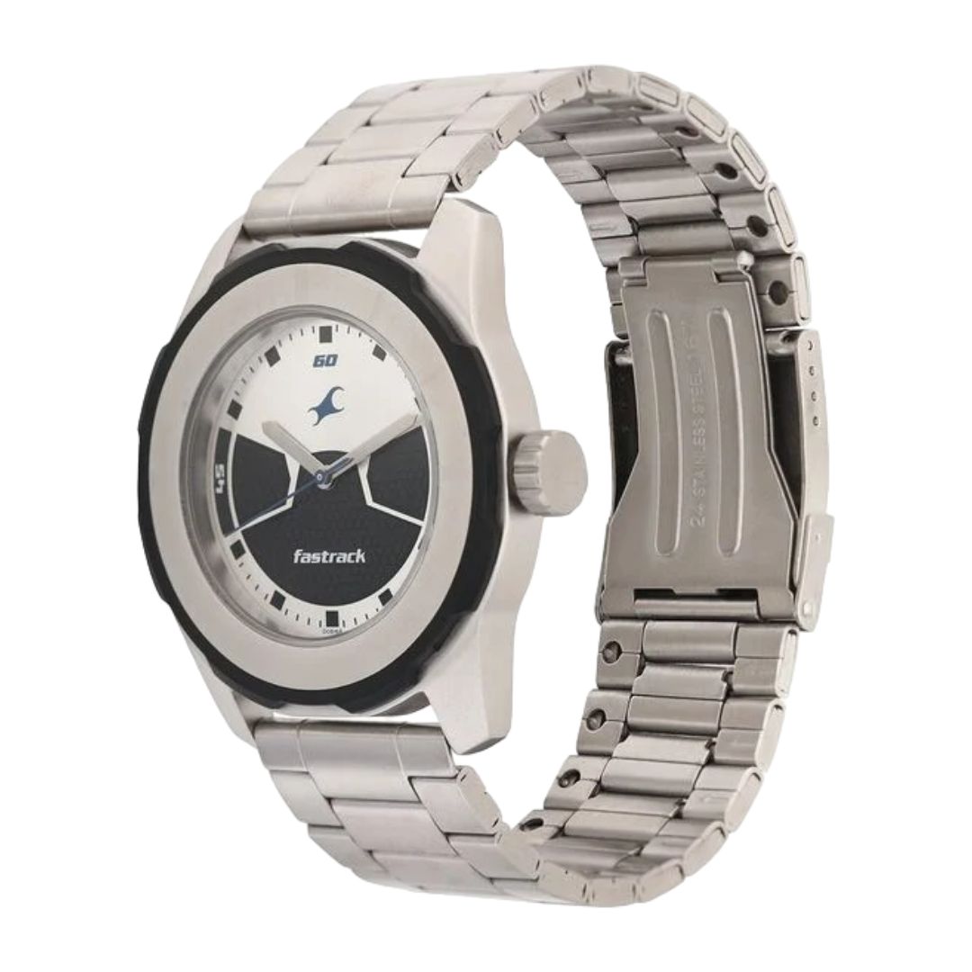 Fastrack 3099SM02 Quartz Analog Multicoloured Dial Stainless Steel Strap Watch for Guys
