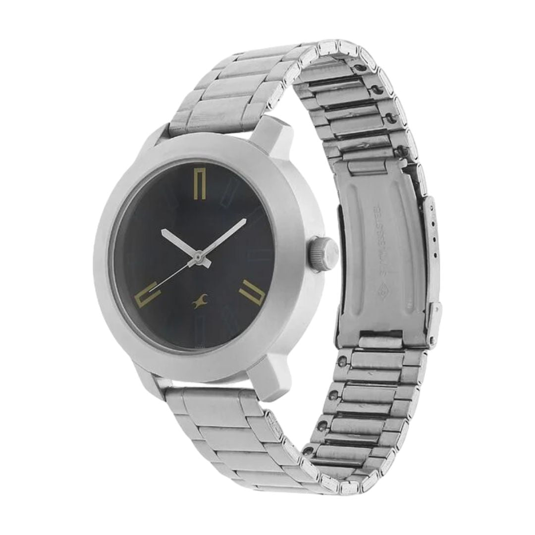 Fastrack 3120SM02 Quartz Analog Blue Dial Stainless Steel Strap Watch for Guys