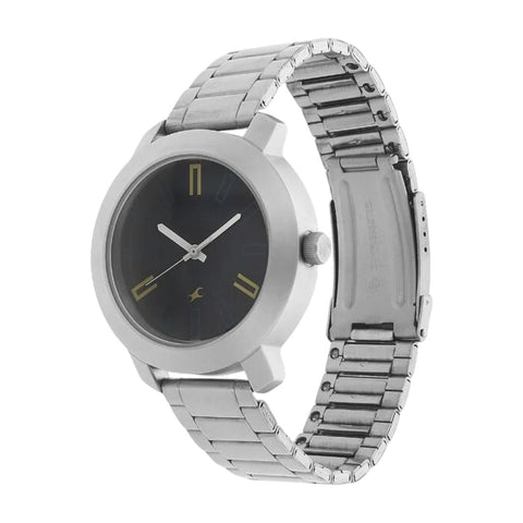 Fastrack 3120SM02 Quartz Analog Blue Dial Stainless Steel Strap Watch for Guys