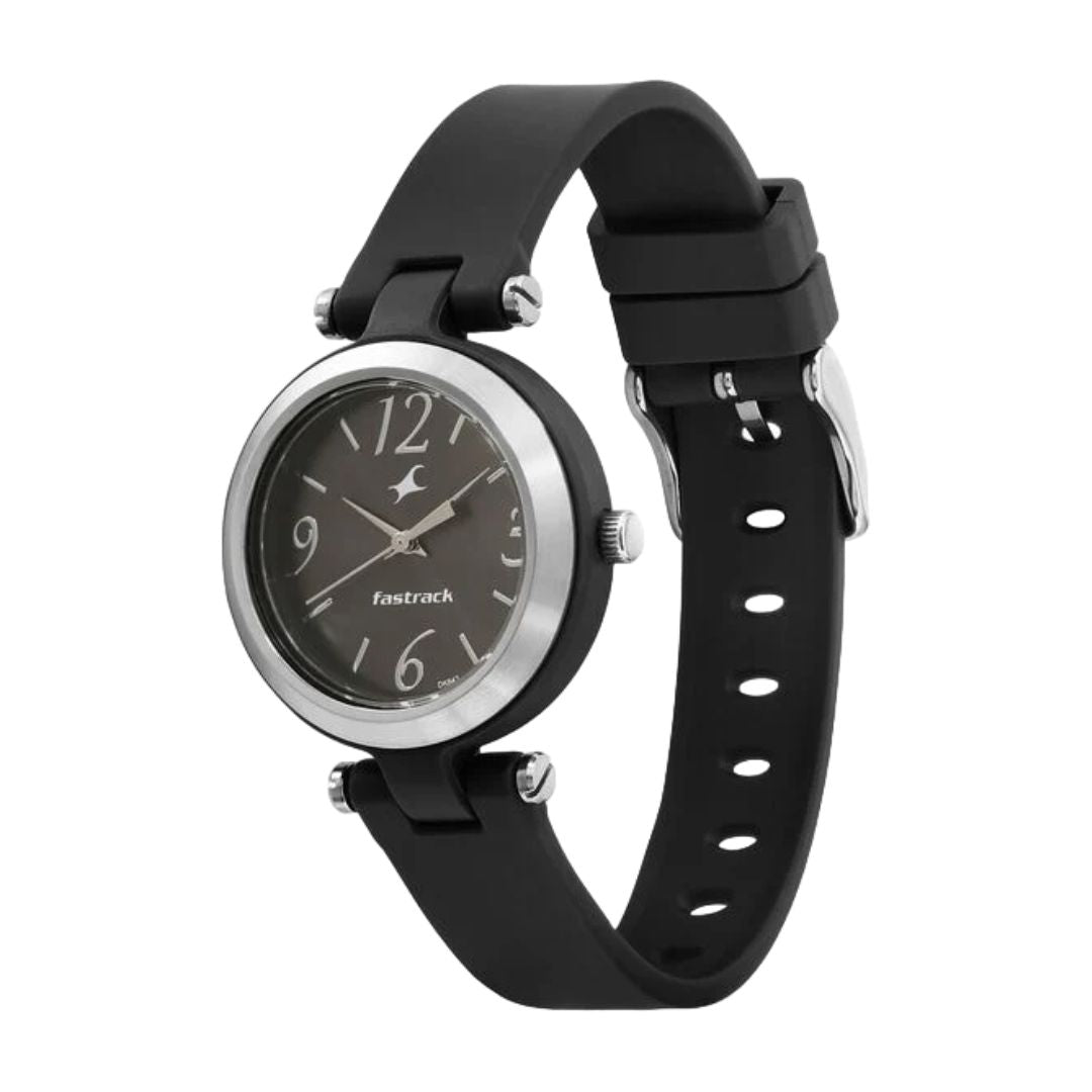 Fastrack 68015PP01 Trendies Quartz Analog Black Dial Silicone Strap Wa ...