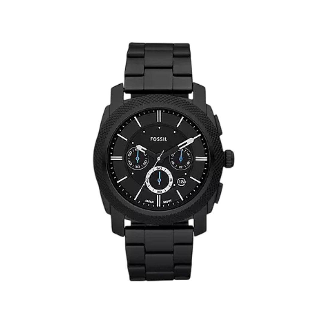 Fossil Watch For Men FS4552 Machine Chronograph Black Stainless Steel