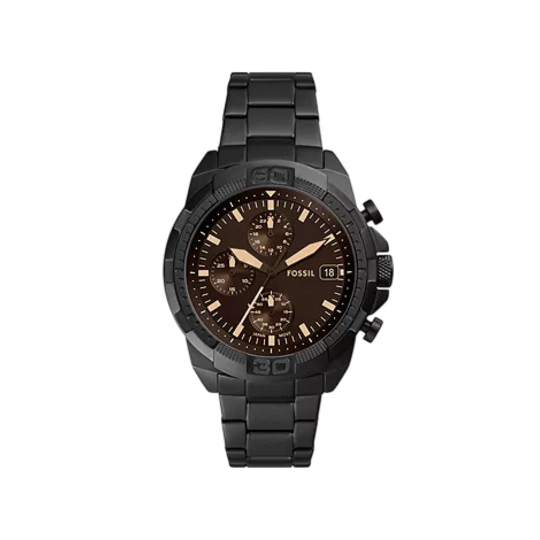 Fossil Watch For Men FS5851I Bronson Chronograph Black Stainless Steel