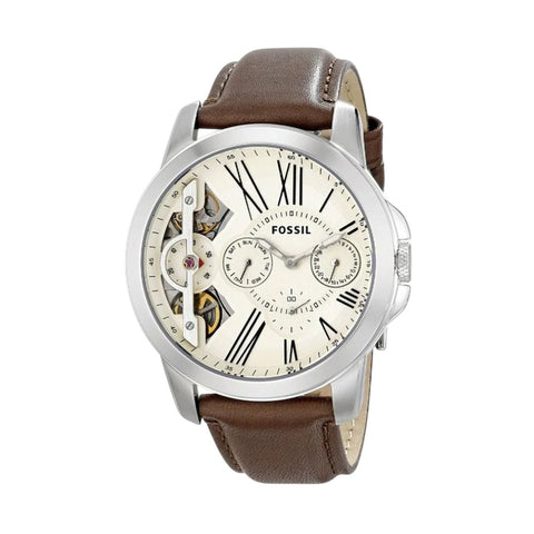 Fossil Watch for men ME1144 Grant Twist Multi-Function with brown leather