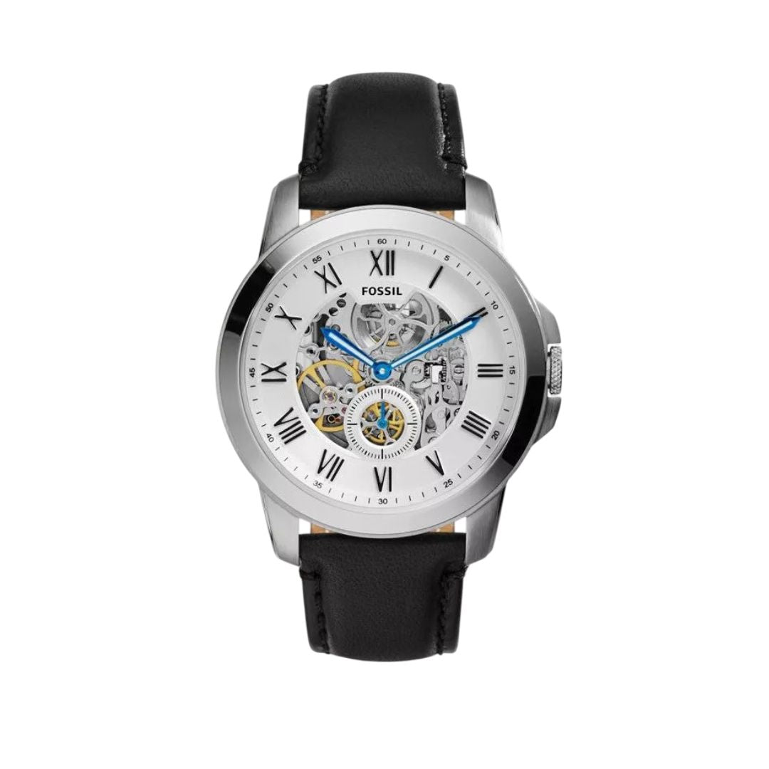 Fossil ME3053 Grant Automatic Skeleton Dial Leather Watch For Men