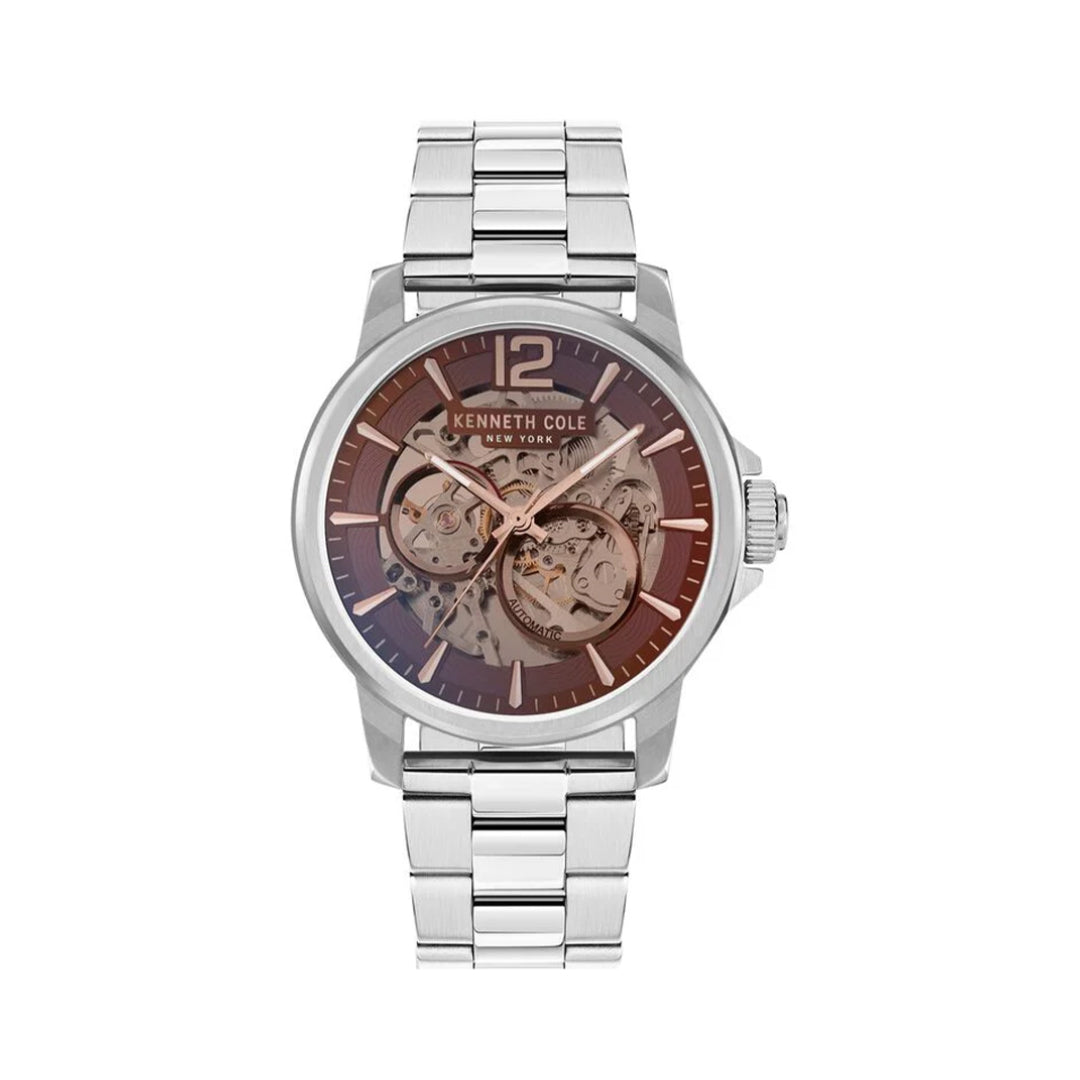 Kenneth Cole Maroon Dial Automatic Watch for Men NEKCWGL2124704MN