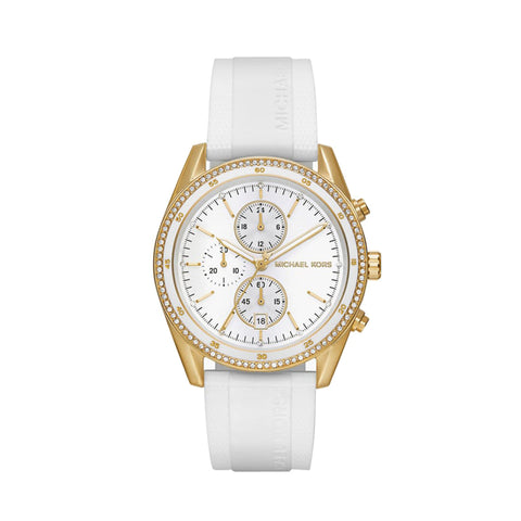 MICHAEL KORS Hadyn Women Embellished Chronograph Watch with Silicone Strap - MK7484I