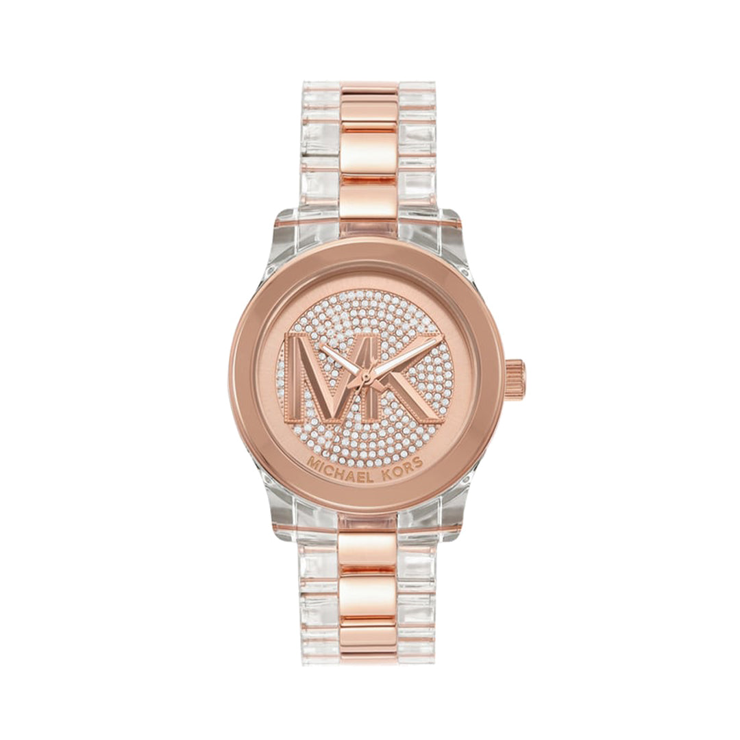 MICHAEL KORS Runway Women Embellished Analogue Watch with Dual-Tone Strap - MK7355I