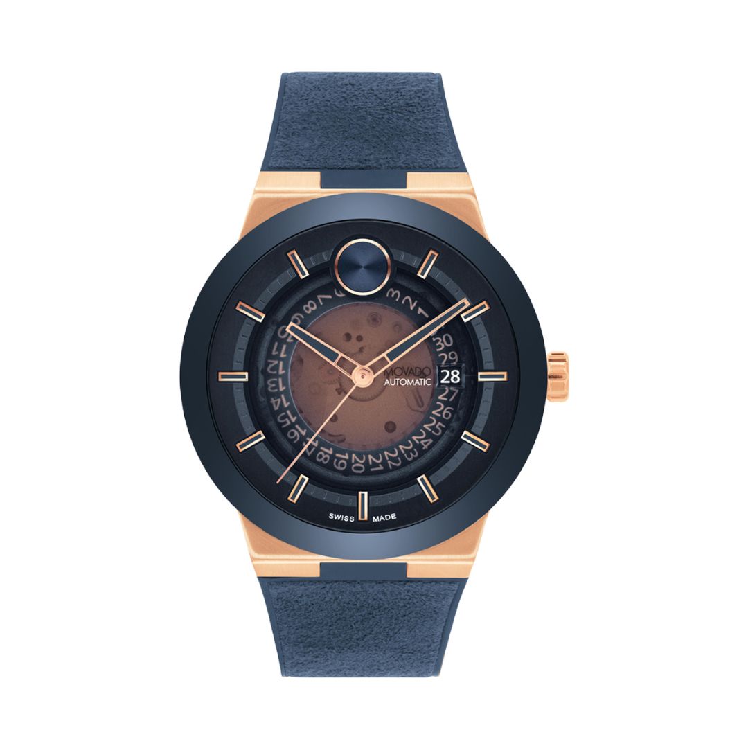 Movado 3601005 Bold Fusion Automatic Blue Ruber Strap Watch For Men