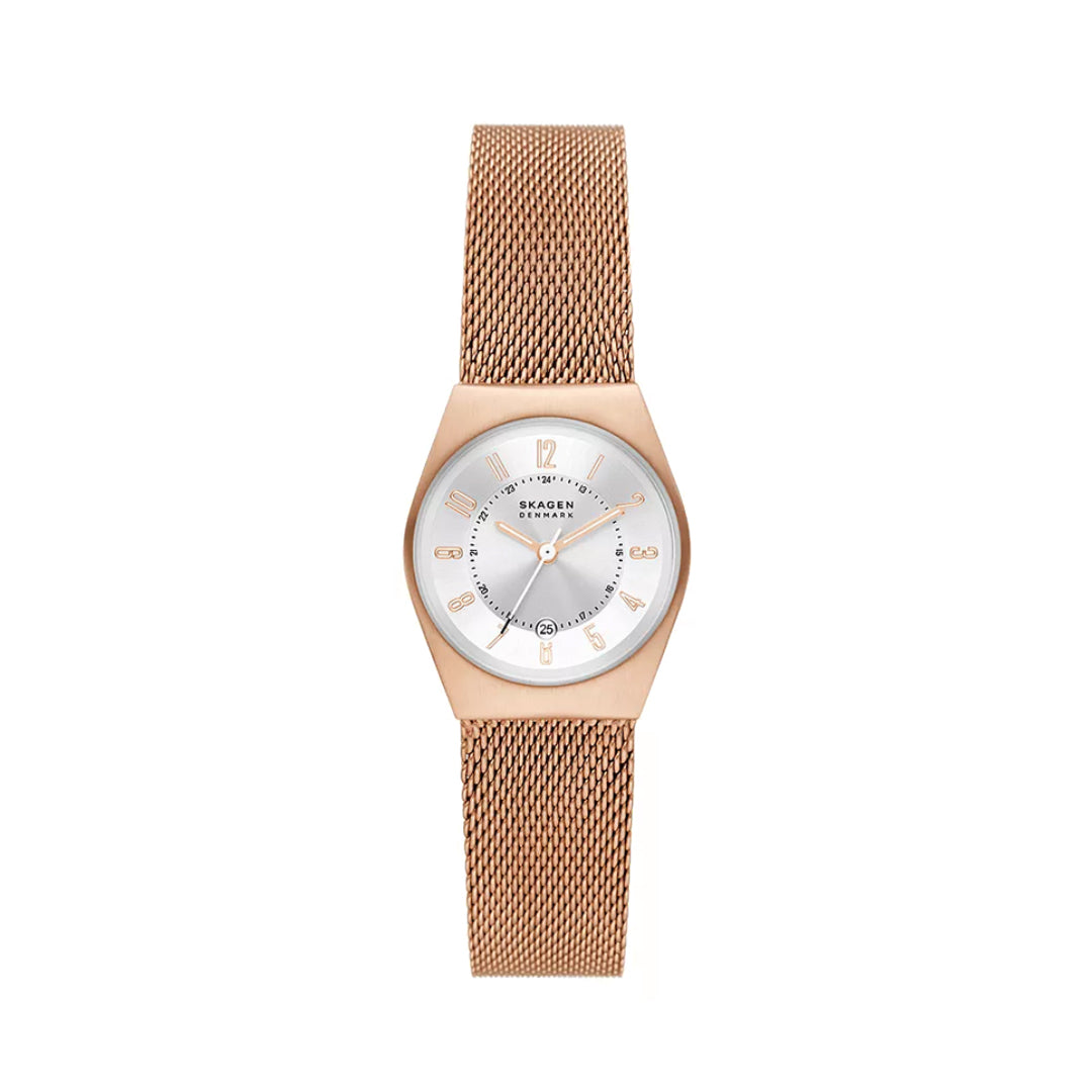 Skagen SKW3035I  Grenen Lille Three-Hand Date Rose Gold Stainless Steel Mesh Women's Watch