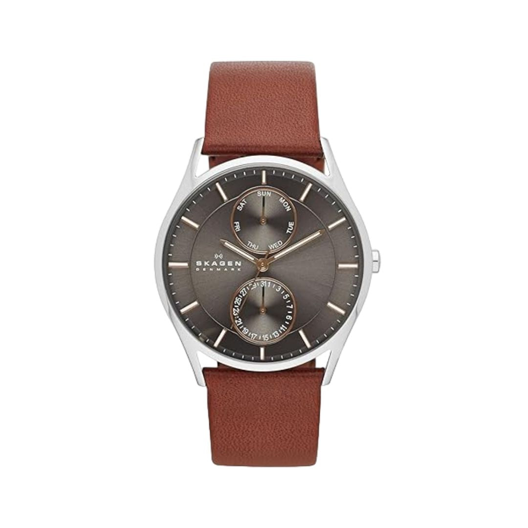 Skagen SKW6086 Leather Holst Analog Grey Dial Men Watch