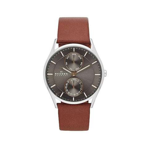 Skagen SKW6086 Leather Holst Analog Grey Dial Men Watch