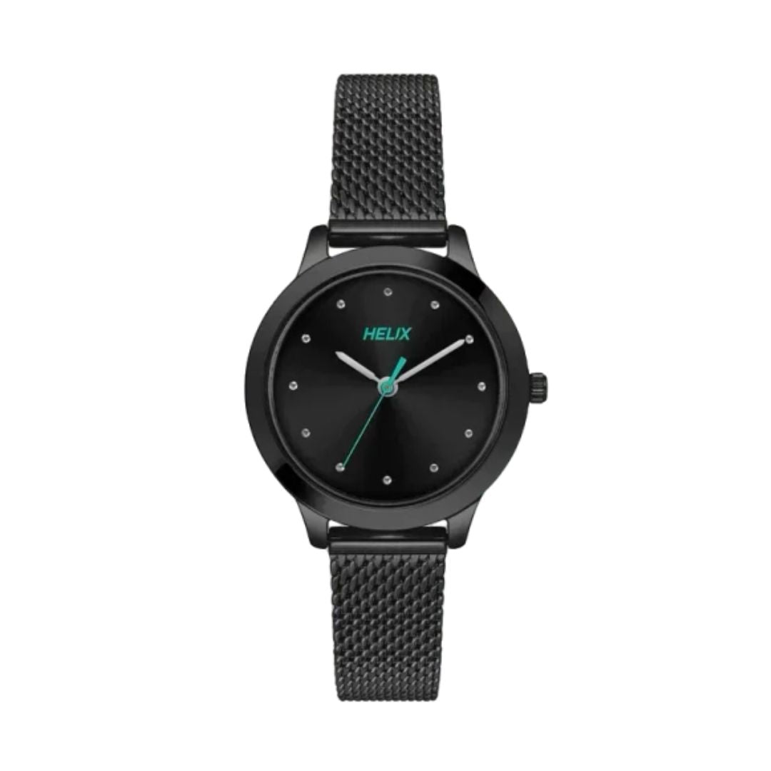 TIMEX TW022HL28 Women's Black Analog Stainless Steel Watch
