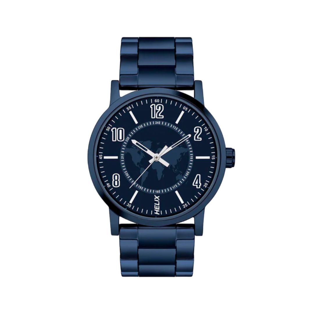 TIMEX TW035HG13 HELIX Men's Blue Analog Stainless Steel Watch