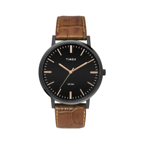 TIMEX TW0TG8004 Men's Black Analog Leather Watch