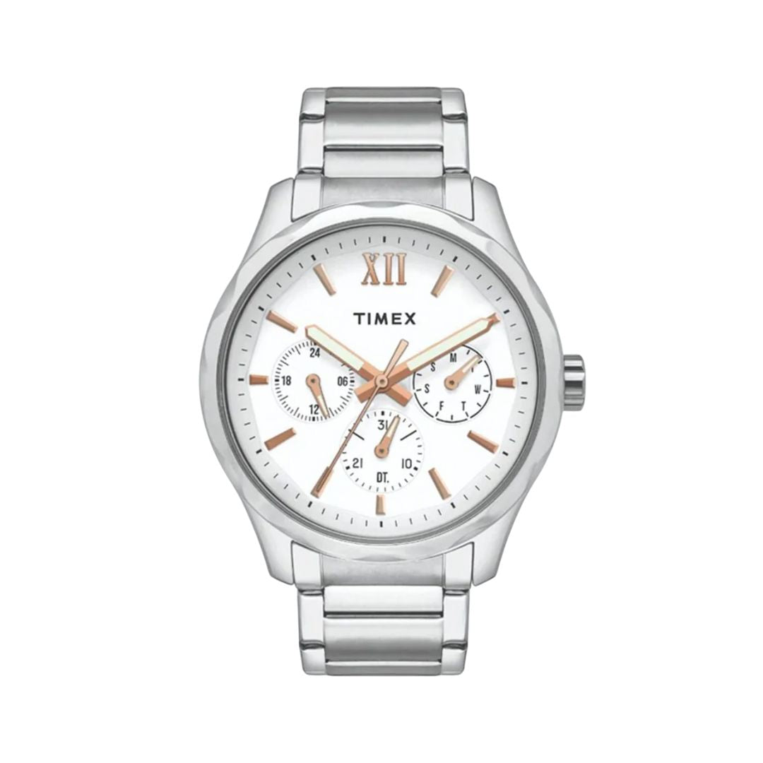 Timex TW0TG7626 White Dial Stainless Steel Watch for Men