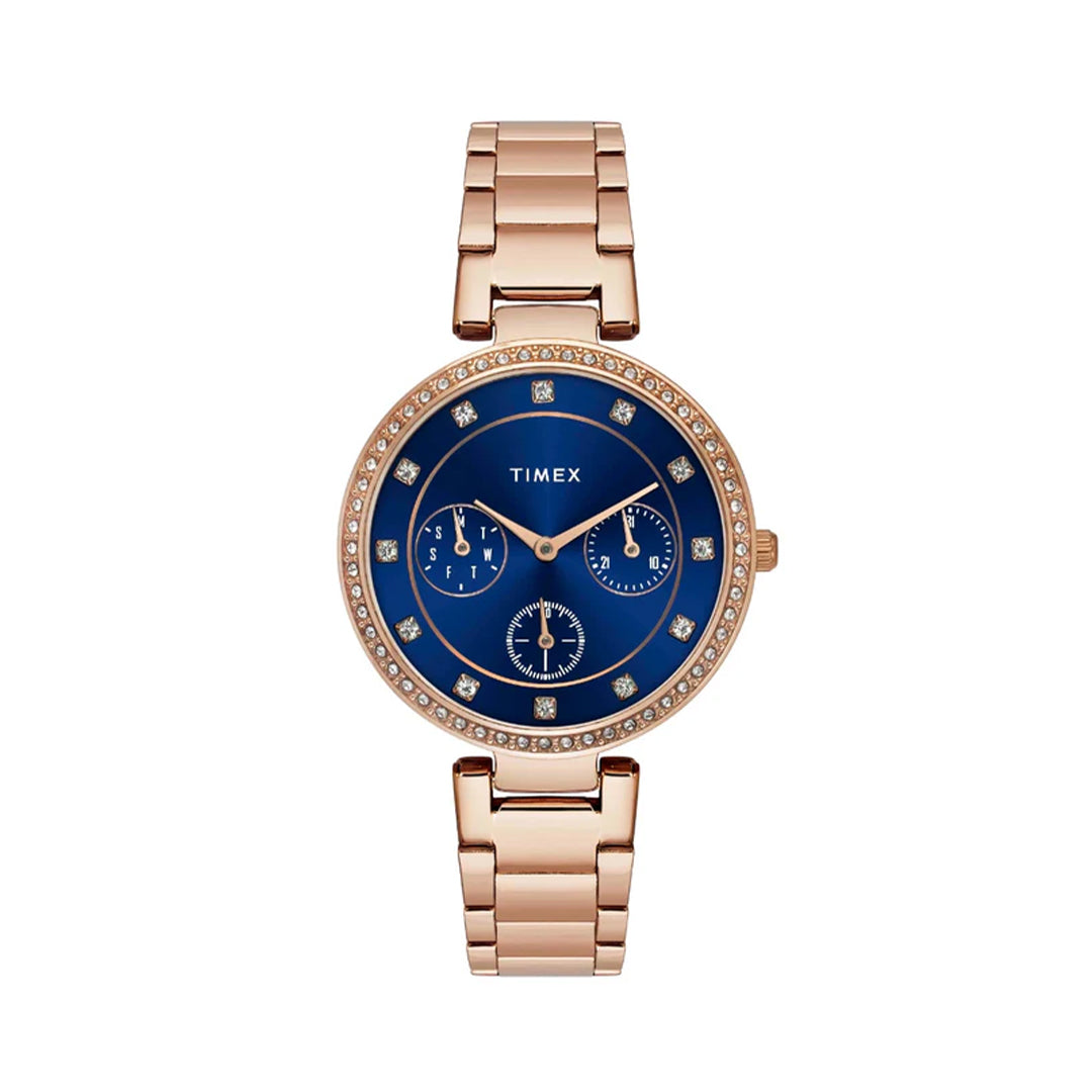 Timex Cosmic Awe Women Multifunction Round Dial Blue Watch - TWEL18703
