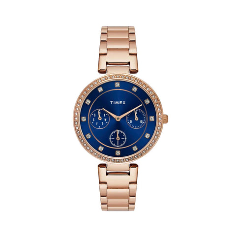Timex Cosmic Awe Women Multifunction Round Dial Blue Watch - TWEL18703