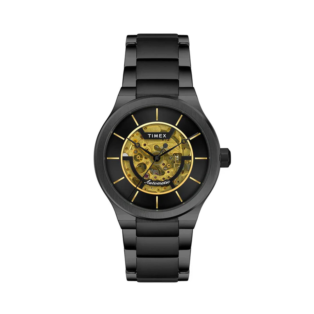 Timex E Class Men's Black Dial Round Case Automatic Function Watch -TWEG20900