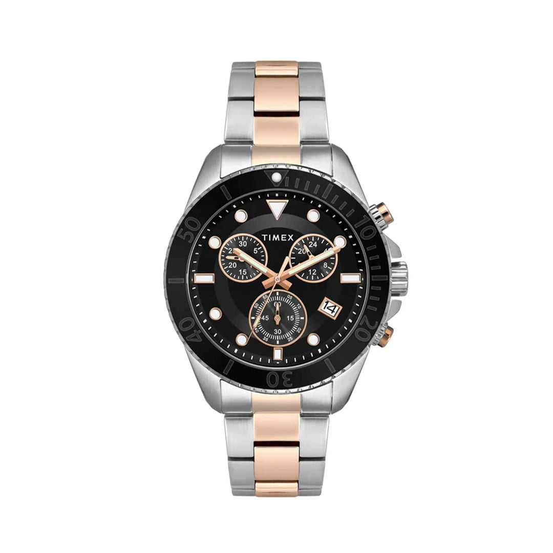 Timex E Class Men's Black Dial Round Case Chronograph Date Function Watch -TWEG20102