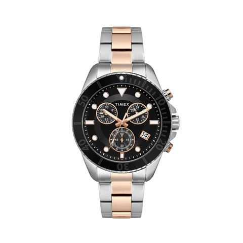 Timex E Class Men's Black Dial Round Case Chronograph Date Function Watch -TWEG20102